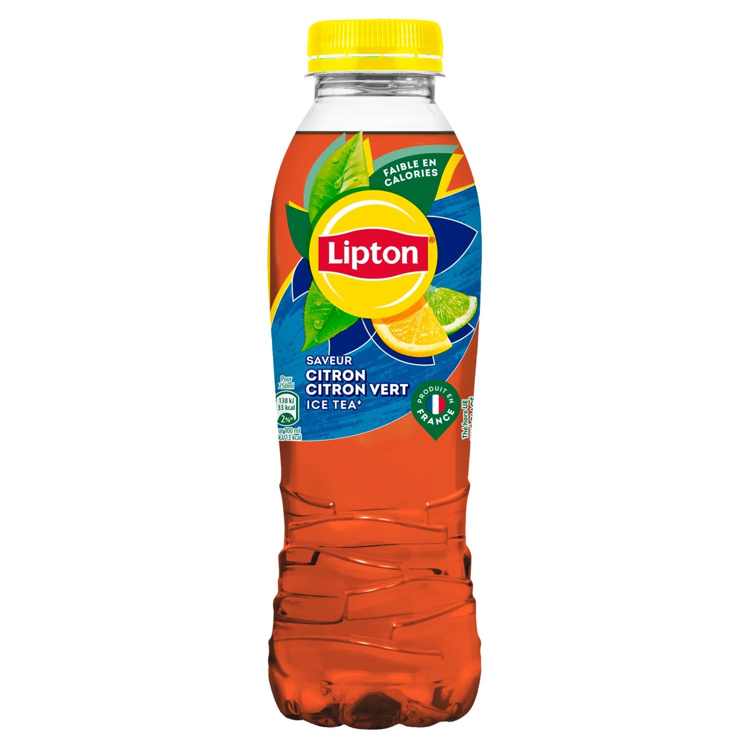 LIPTON Ice Tea Thé Glacé Saveur Citron et Citron Vert - Lot de 12x50cl