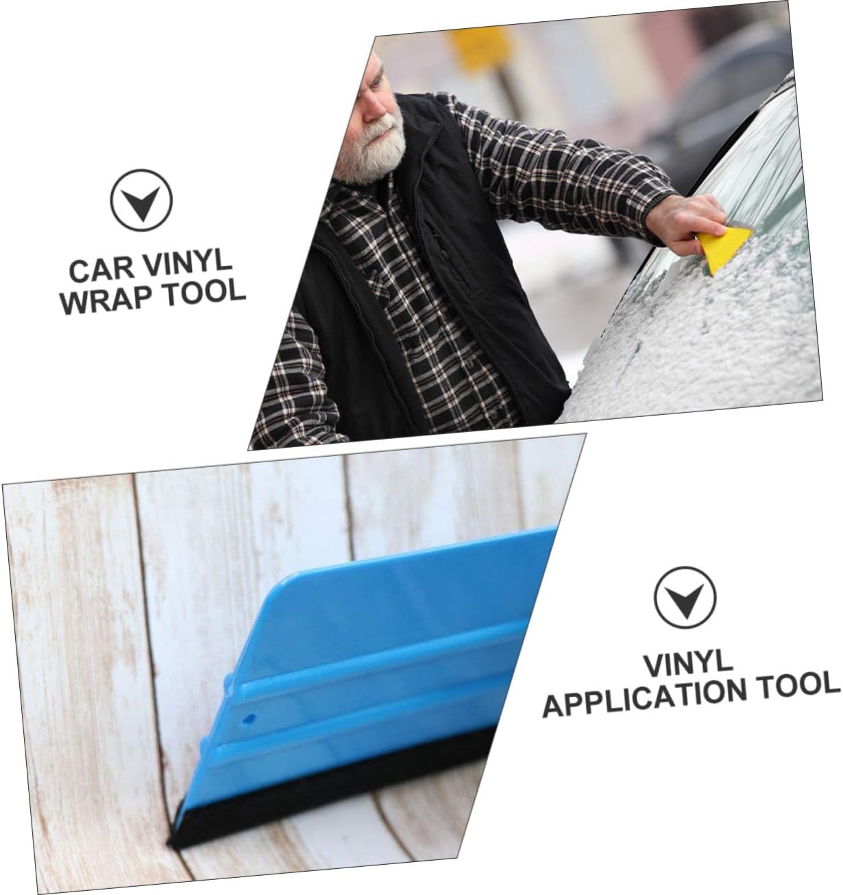 Mikinona 1Set Felt Edge Squeegee Window Tint Film Tool Kit for Car Vinyl Wrap Auto Film Installing Tools for Vehicle Window Tinting Professional Car Wrapping Accessories