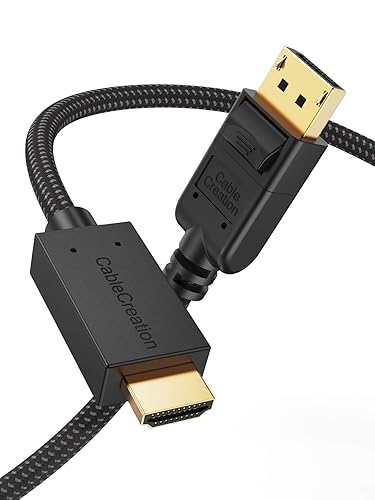 CableCreation Cable DisplayPort a HDMI activo 4K de 6 pies, DP a HDMI DP 1.2 4K x 2K y cable de monitor de audiovideo 3D, compatible con múltiples