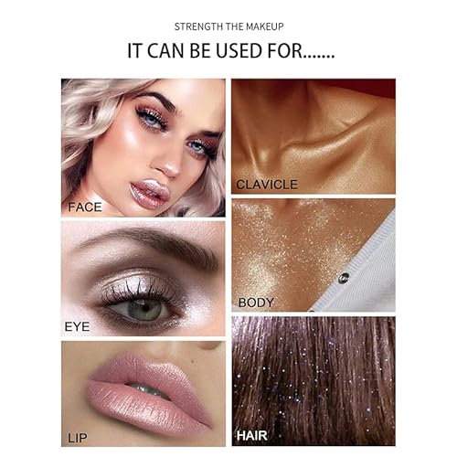 Highlight Powder Highlighter Blusher Sparkly Shimmery Sexy Contour Fairy High Gloss Powder For Face Body Makeup Beauty (01 White Moonbeam) #TOP4