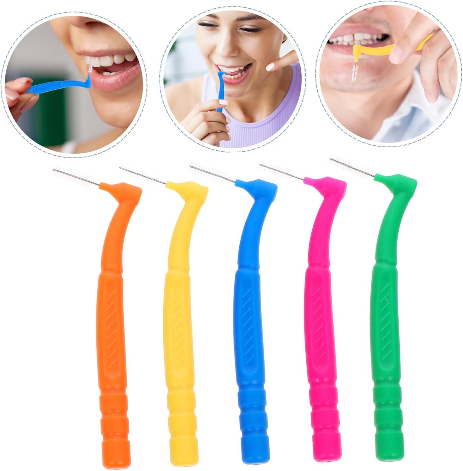 Interdental Brush Set 50pcs Teeth Cleaning Tools Soft Bristles Portable Care