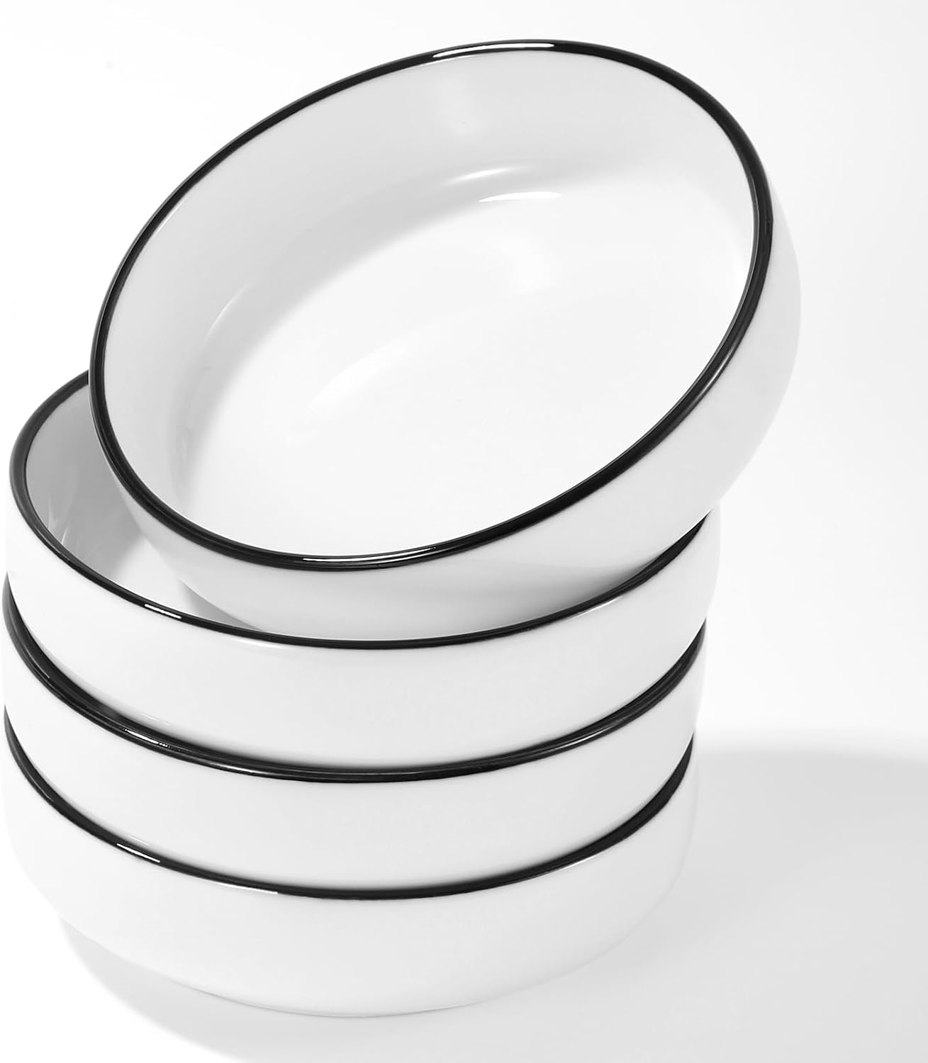 3.35 Inch Ceramic Dipping Sauce Dish Set - 4 Pcs Small Condiment Bowls for Dipping Bowls (2.5oz)