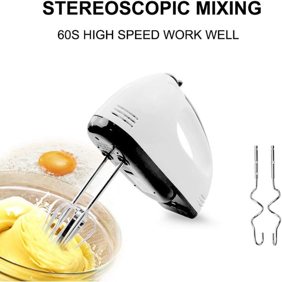 Electric Mixer Whisk,Electric Cordless Kitchen Hand Mixer - Portable Handheld Stainless Steel Whisk Machine with 7 Speed Settings - for Egg, Cake, Dough