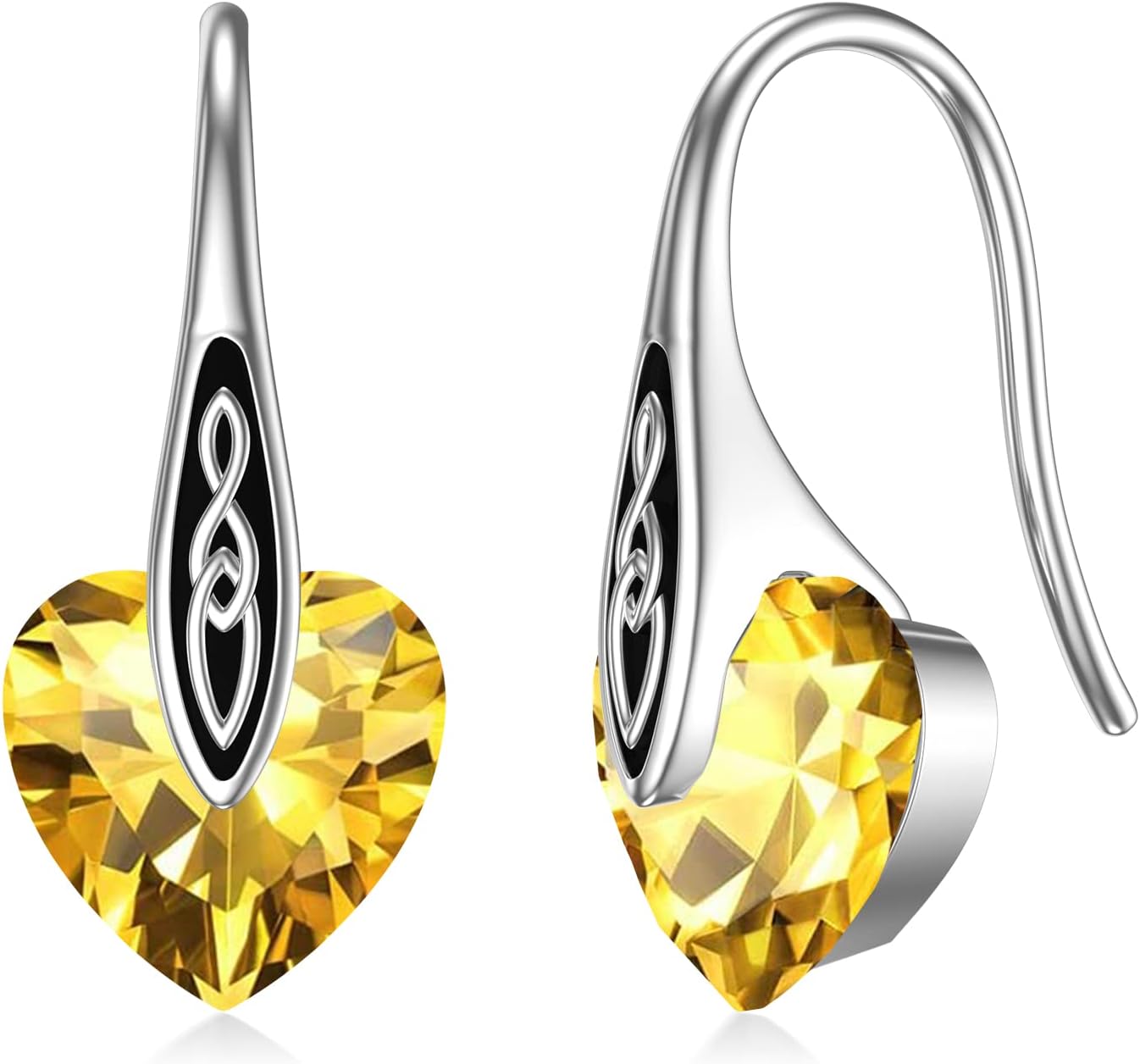 Birthstone Earrings Sterling Silver Celtic Dangle Drop Earrings Hypoallergenic Hook Earrings Irish Jewelry Mothers Day Birthday Gifts for Daughter Girlfriend Wife