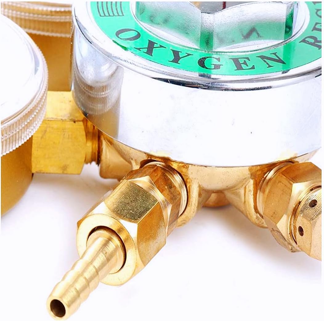 Oxygen Regulator Welding Gas Gauges Full Brass Heavy Duty Large Tank Cutting Torch Kit Outlet 0-200PSI Inlet 0-4000PSI CGA 540 (Oxygen Regulator)