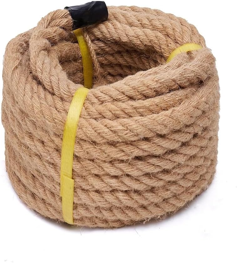 164 Feet 8mm Jute Twine Natural Cord for Crafts Packaging & Garden Heavy-Duty Decorative Rope Extra Strong Tying Bundling & DIY Projects(18mm,5m)