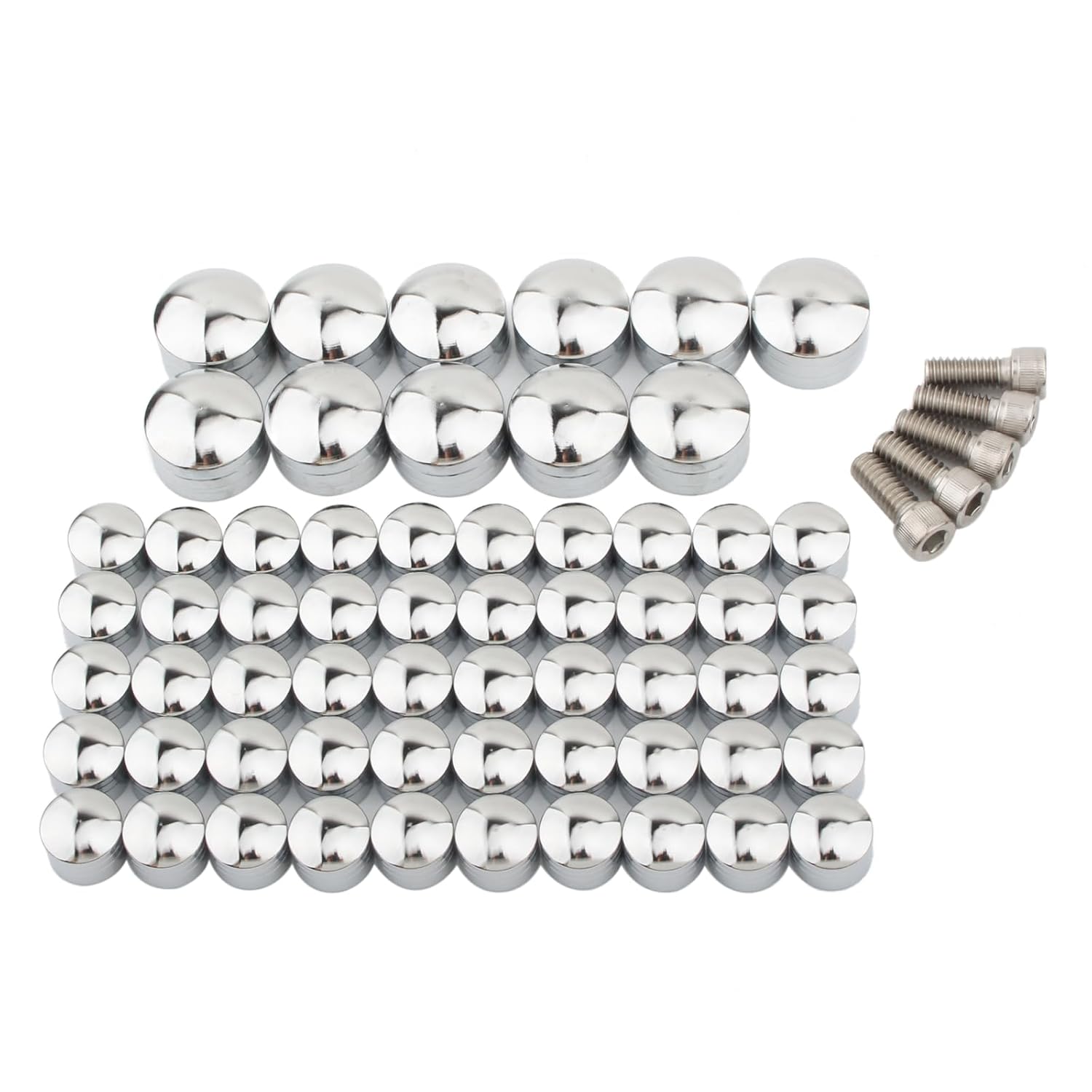 Engine Bolt Covers Head Topper Caps Kit Fit for Harley 2007-2017 Softail Twin Cam Night Train Fat Boy Breakout Heritage (Chrome)