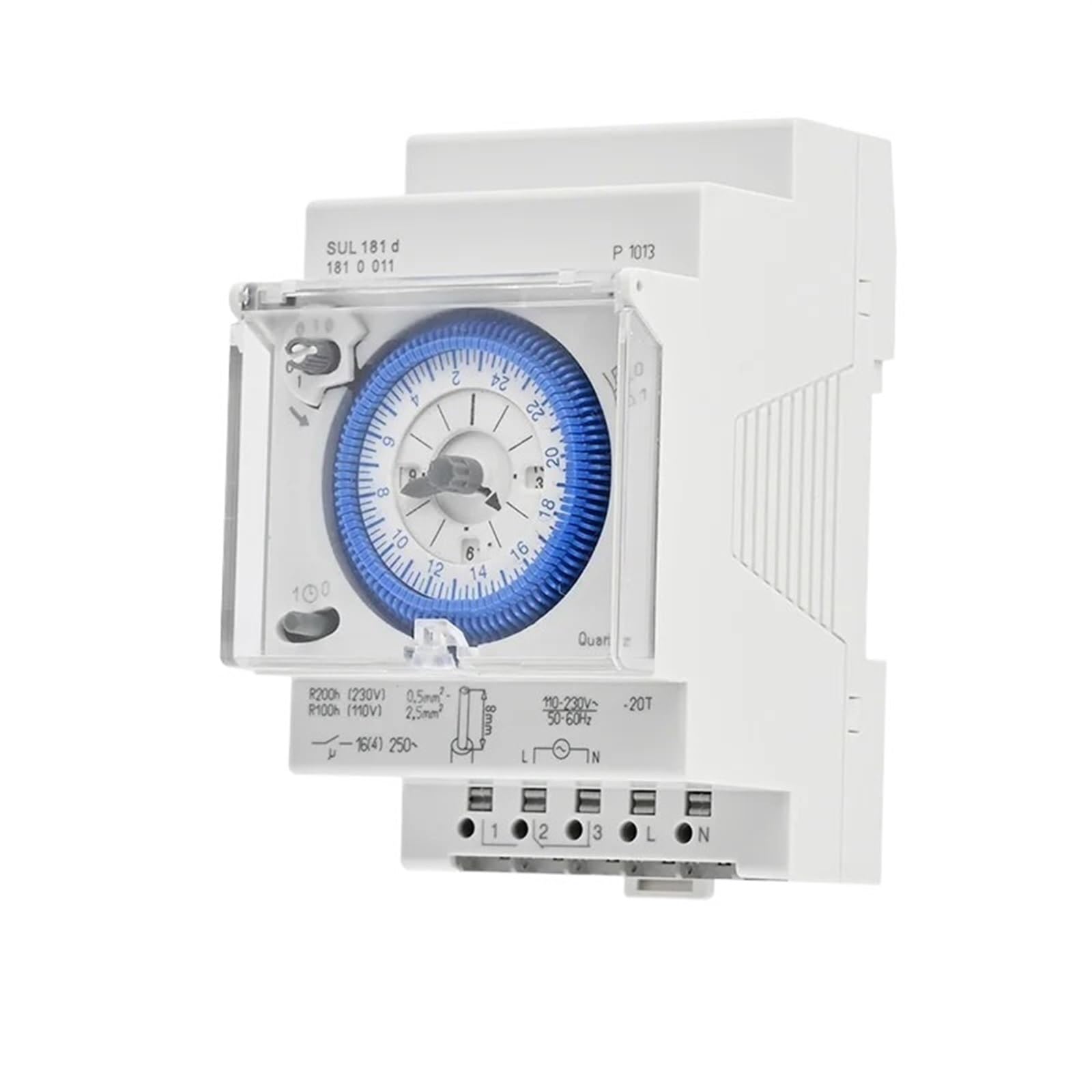 Temporizador mecánico de carril Din SUL181D, interruptor de tiempo de 24 horas, relé, temporizador eléctrico programable, AC220V