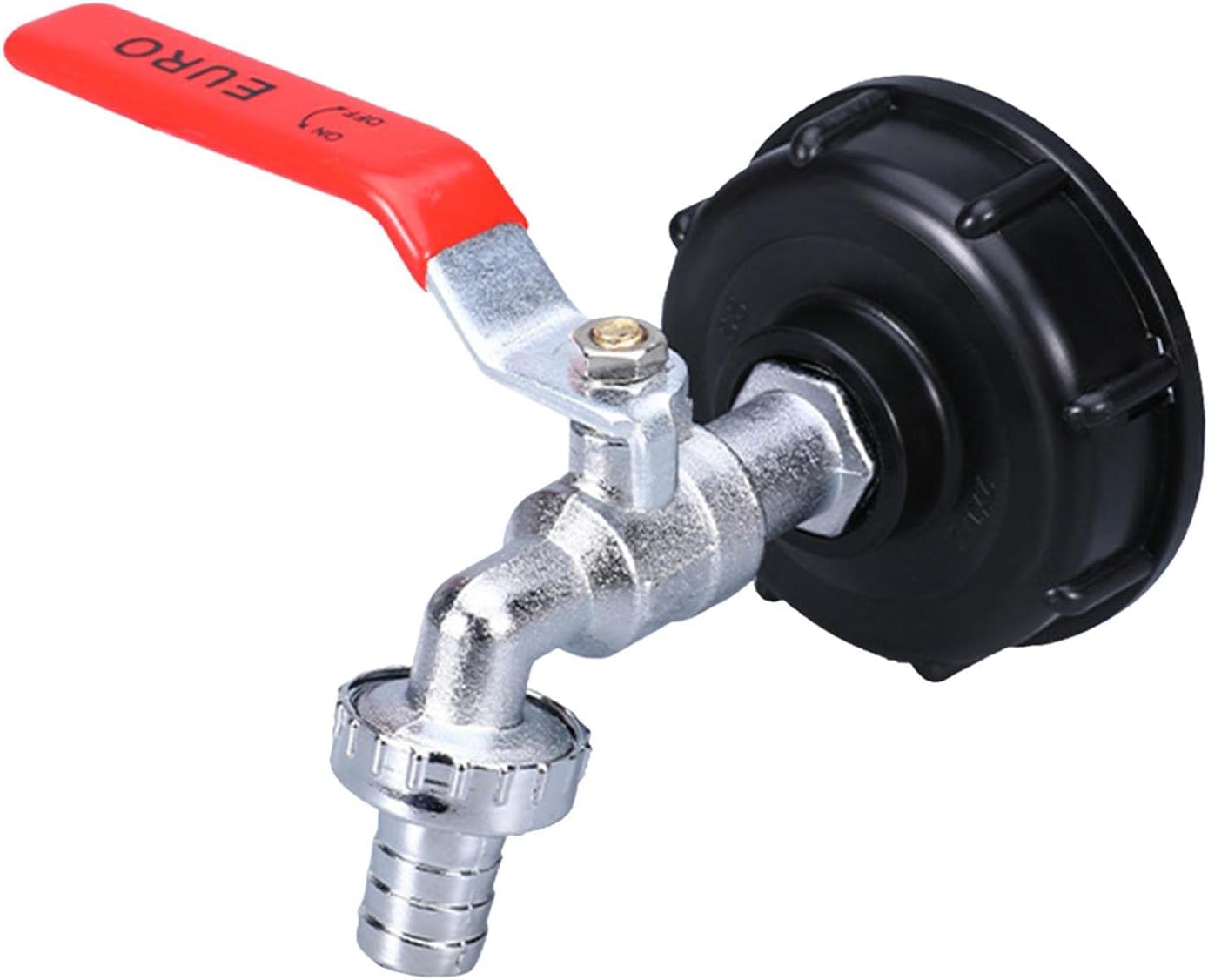 IVELECT Yard IBC Water Tank Adapter Water Hose Connector Fine Thread Alloy Nozzle