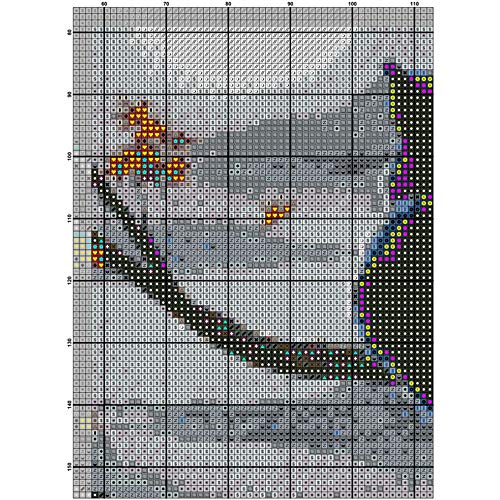 Moohue Beginner 14ct Counted Cross Stitch Kits Cat and Moon Handwork Embroidery Pattern DMC Cotton Thread Aida Cloth Needles Wedding Gifts Bedroom Decor(Cat and Moon)