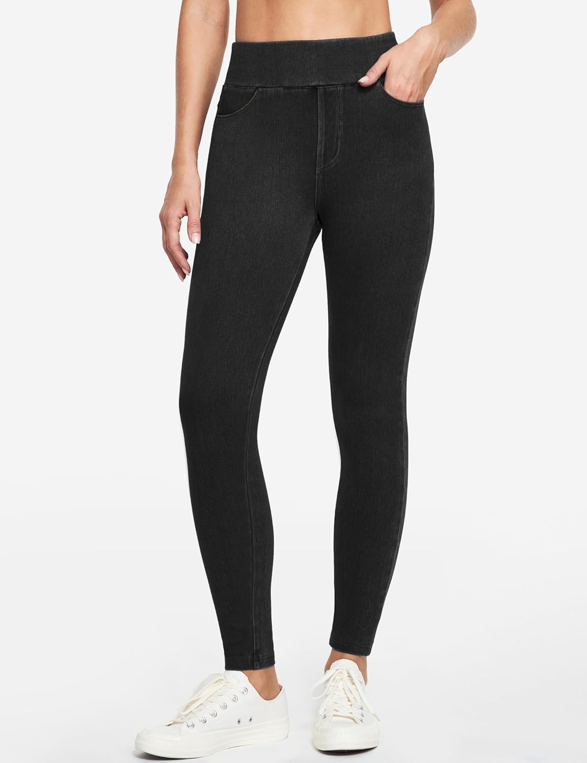 IUGA Stretchy Jeans for Women High Waist Jeggings Tummy Control Skinny Jeans Pull on Leggings with Pockets Trendy Casual