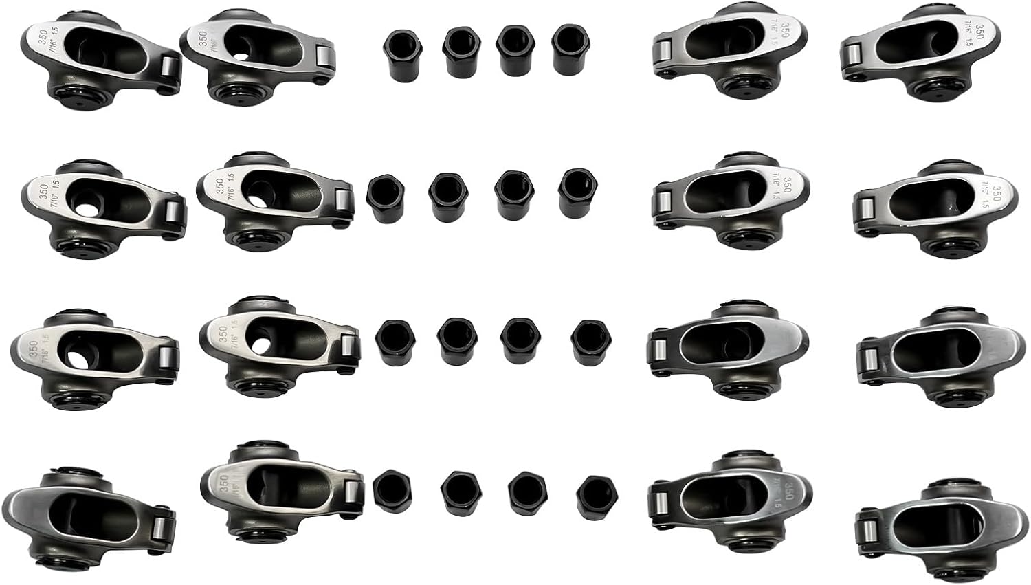 GELUOXI Stainless Steel Roller Rocker Arm Set Replacement for Chevy Small Block SBC 350 7/16" 1.5 Ratio