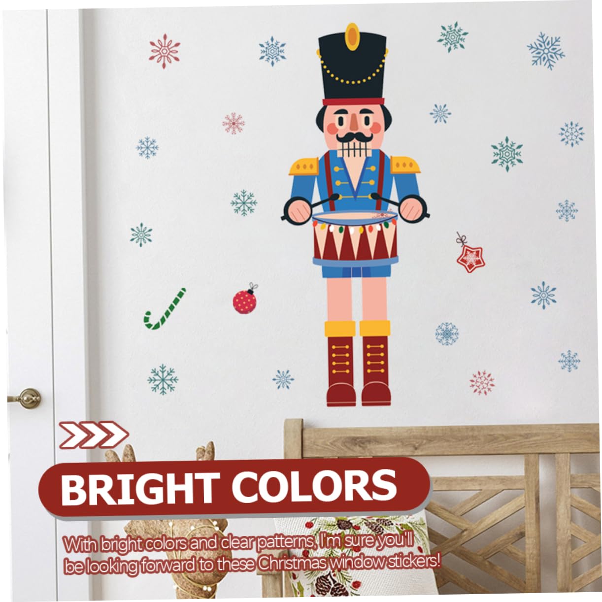Alipis 3 Pz Vetrofanie Natalizie Adesivi Per Finestre Vetrofanie Schiaccianoci Adesivi Rosa Adesivi Per Costumi Adesivo Da Parete Fiocco Di Neve La Finestra Di Natale Aggrappa Blue Pvc