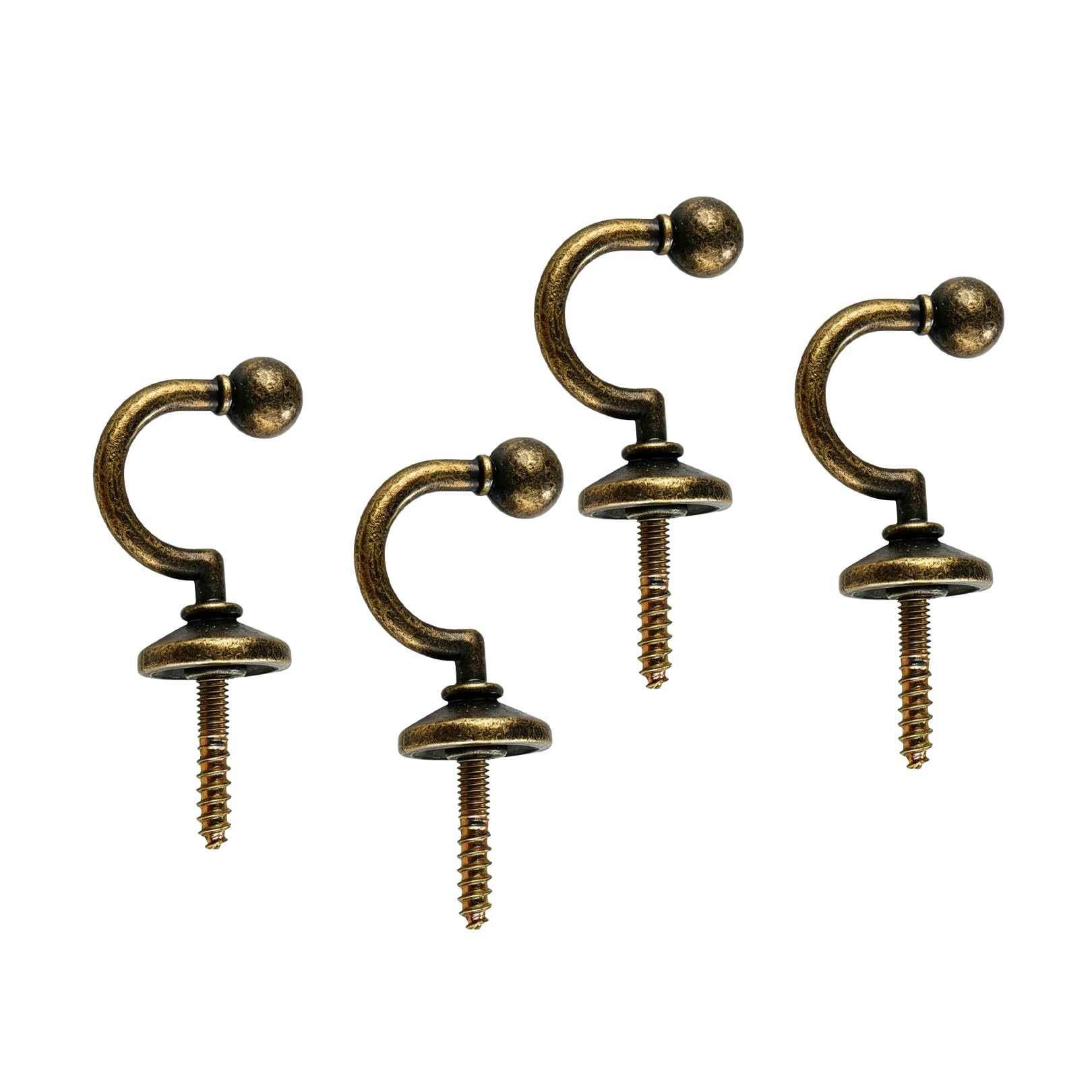 4pcs Antique Brass Curtain Tie Back Hooks,curtains Backs Hook Alloy Holders