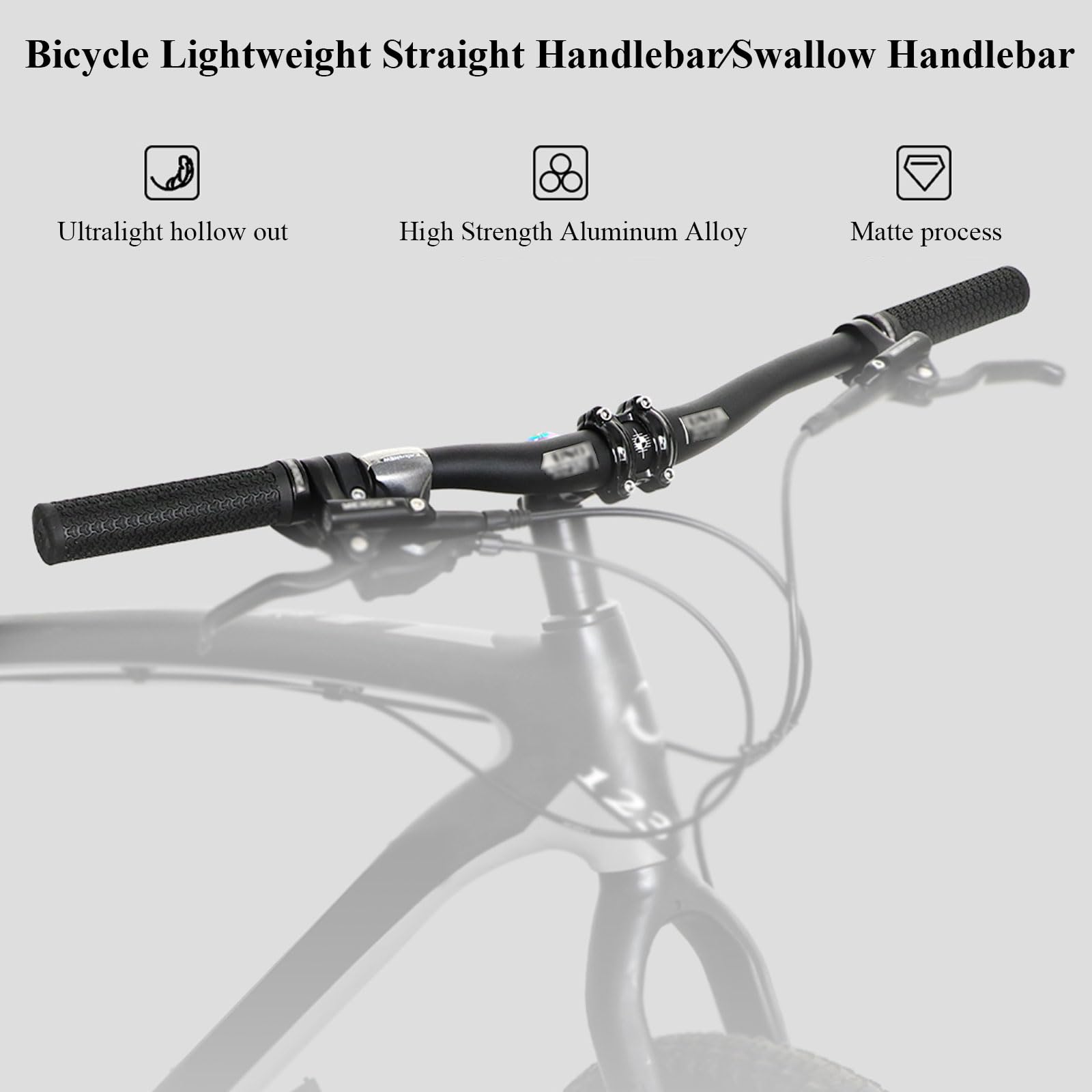 Fahrradlenker, Lenkererhöhung, MTB-Fahrradlenker, Leichter, arbeitssparender Fahrradlenker, Mountain Road-Fahrradlenker aus Aluminiumlegierung, 31,8 mm x 740 mm