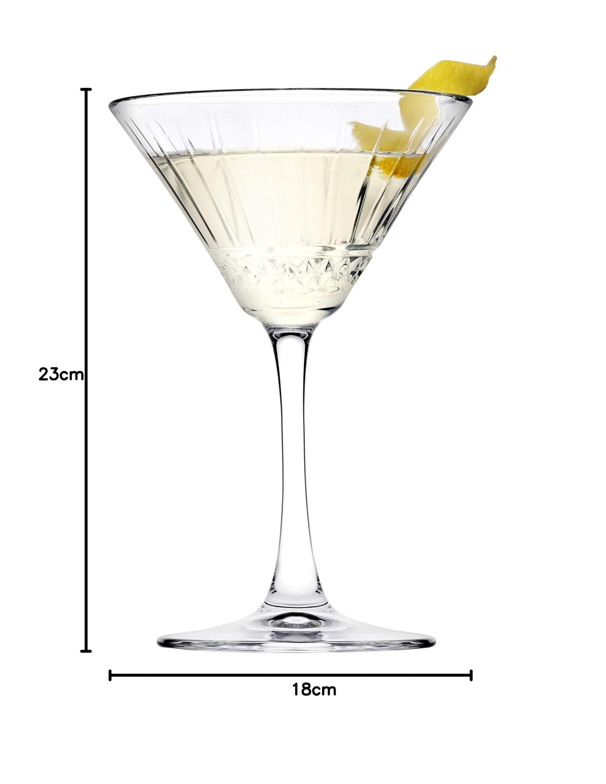 Pasabahce 493353 Elysa Set 4 Coppe in Vetro Martini cl22