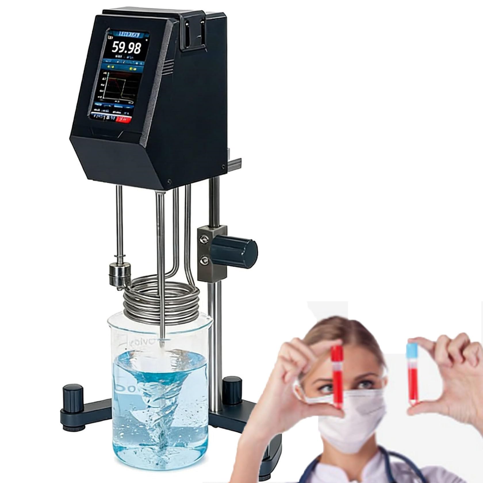 Agitatore Sovratesta Digitale Da Laboratorio – Mixer Elettrico Per Miscelazione Di Liquidi (Laboratorio E Industria), Mixer Sovratesta Elettrico Da 30l Con Display Lcd Digitale – Velocità 260-2300 Rpm