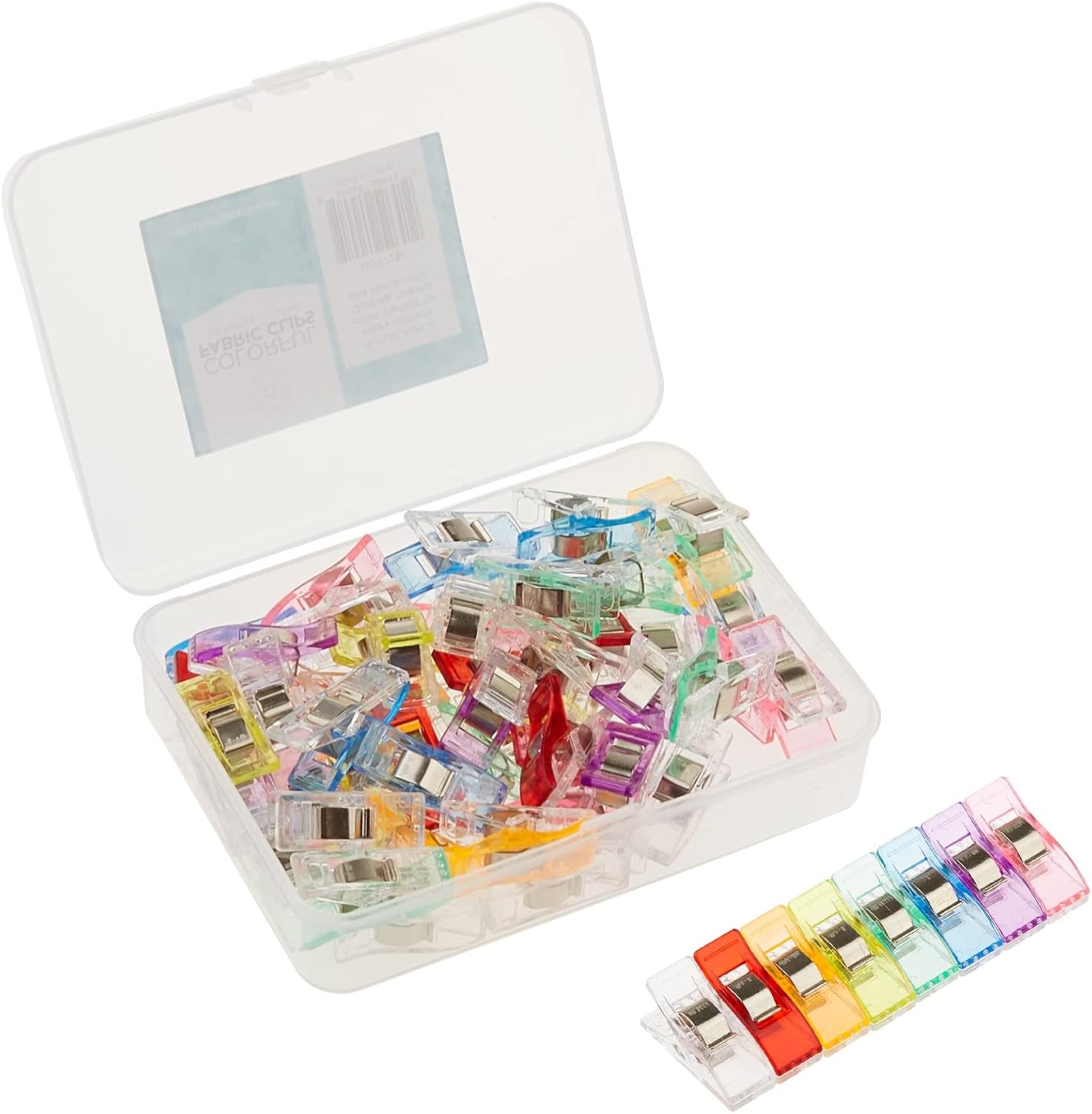 Missouri Star Quilting and Sewing Clips 50pk - Plastic 1” Fabric Clips in Storage Box - Quilting Supplies for Seam Binding and Blanket Making