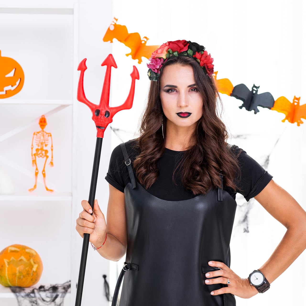 Healvian Accessori Per Capelli Gotici Corona Di Fiori Di Halloween Acconciatura Fasce Di Capelli Fiori Di Rose Per Costume Di Halloween