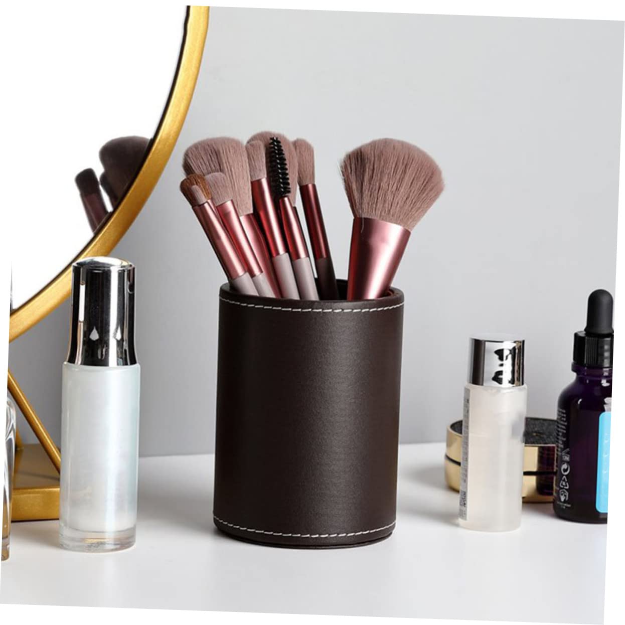 Alipis 3pezzi Portapenne Pelle Per Scrivania Organizer Elegante Per Occhiali e Cancelleria Portabicchieri Multifunzionale Cuoio Per Ufficio e Casa