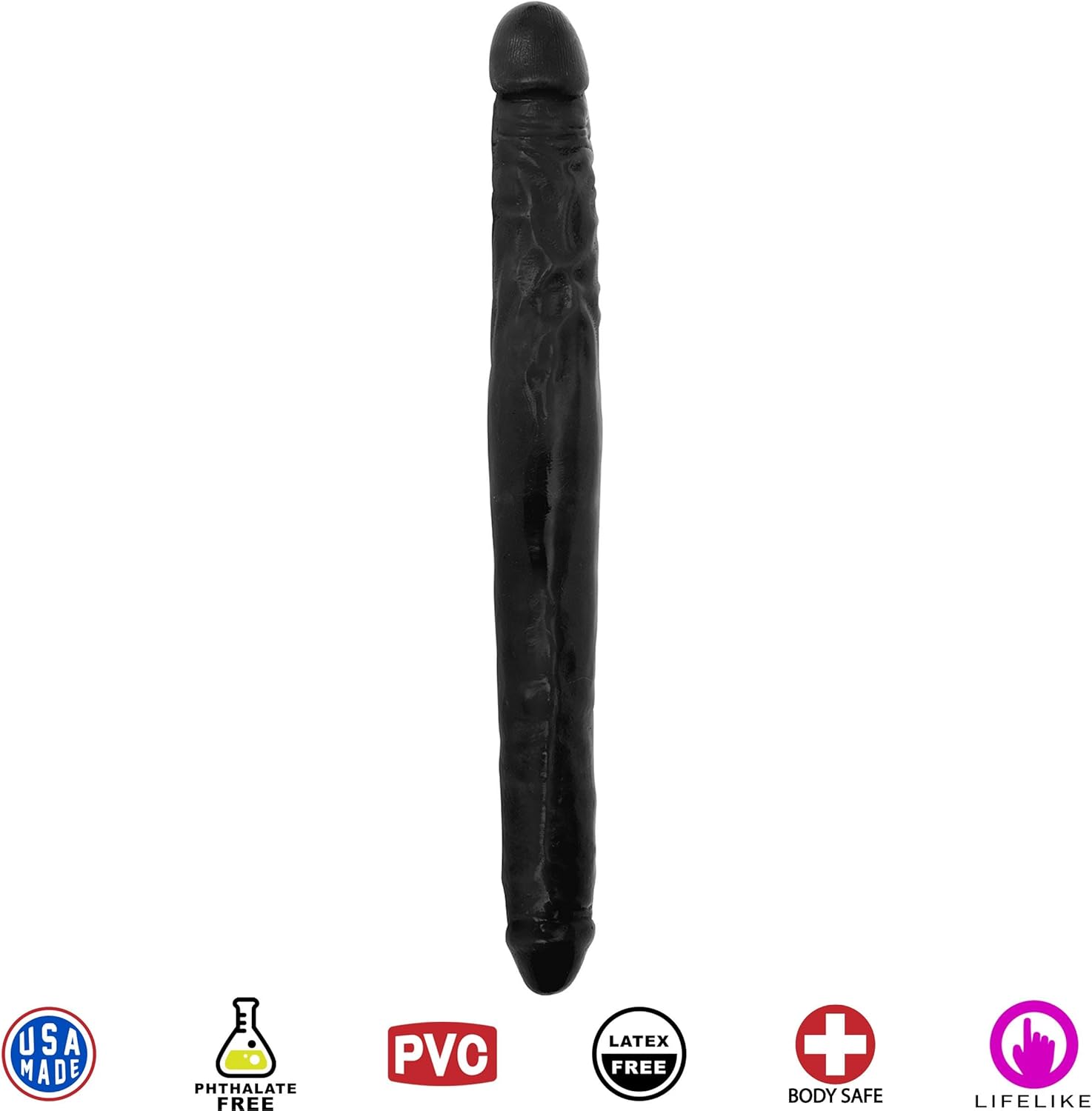 Curve Novelties Jock Tapered Double Dong, Black, 16 Inch