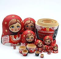 Vista 4 de Russian Nesting Dolls for Kids Matryoshka Doll 10pcs Handmade