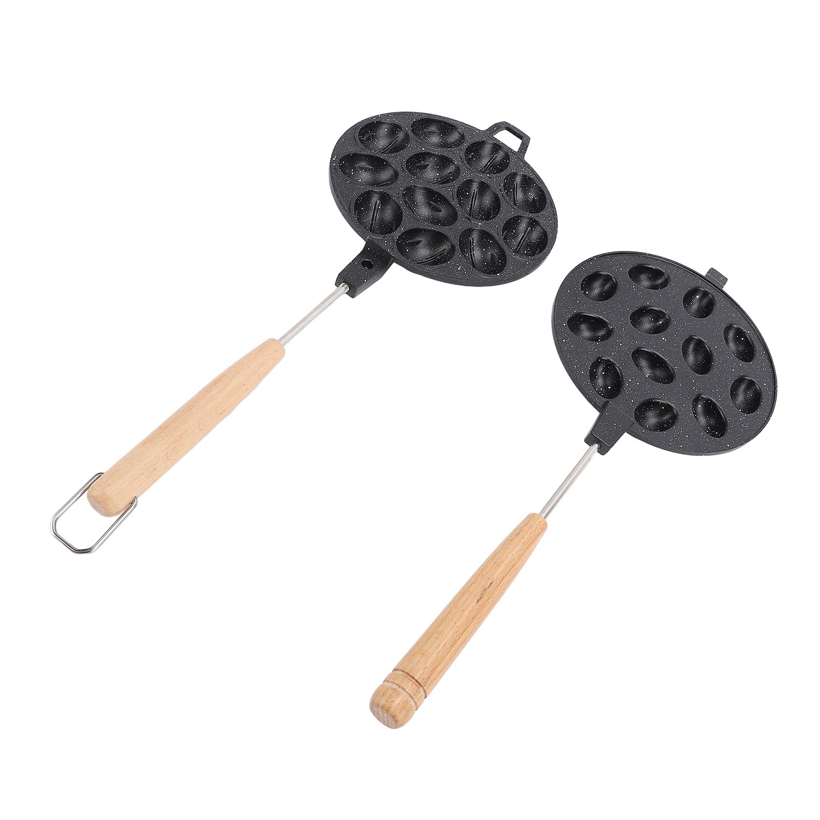 Moule à biscuits en forme de noix en alliage d'aluminium anti-adhésif pour fêtes Capacité 12 biscuits (Noir)