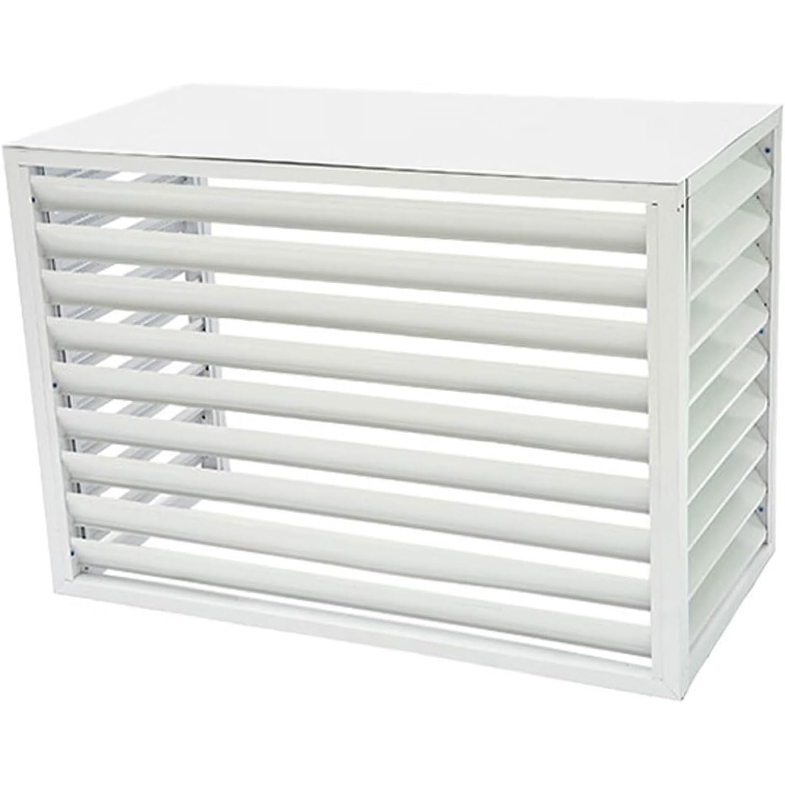 AYCDL Outdoor Air Conditioner Privacy Screen, Weatherproof Aluminum Louver Grille Cover for AC Units and Garbage Enclosure,White-110 * 80 * 60cm