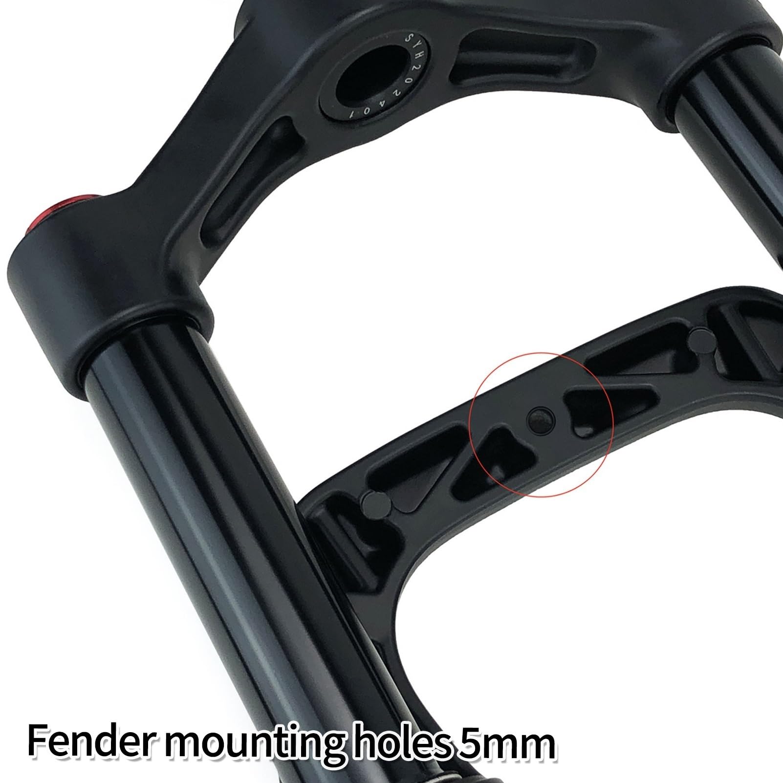 Forcella Ammortizzata per Fat Bike 20/26x4,0 MTB Forcella Anteriore Ad Aria Tubo Diritto da 1-1/8'' QR Freno A Disco Escursione 100mm Regolazione del Ritorno(Black,20in)