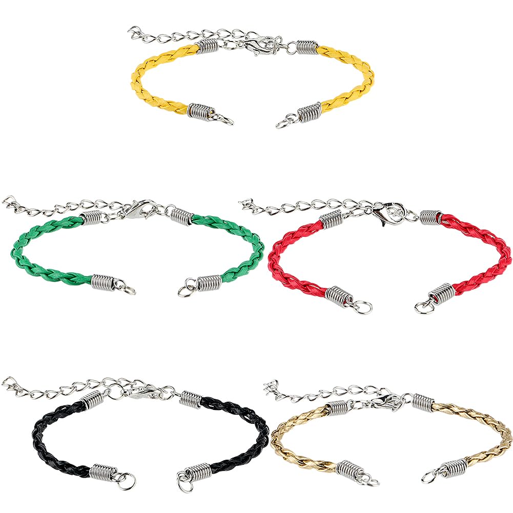 Cordons tressés fabrication bijoux SUNNYCLUE en similicuir avec chaîne