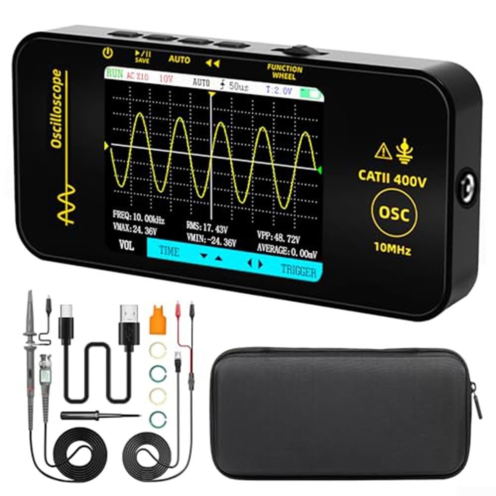 Oscilloscopio digitale OT3 con larghezza di banda 10MHz frequenza di campionamento 48MSa/s e LCD a colori da 3,2 pollici per apprendimento STEM e R & S (B)