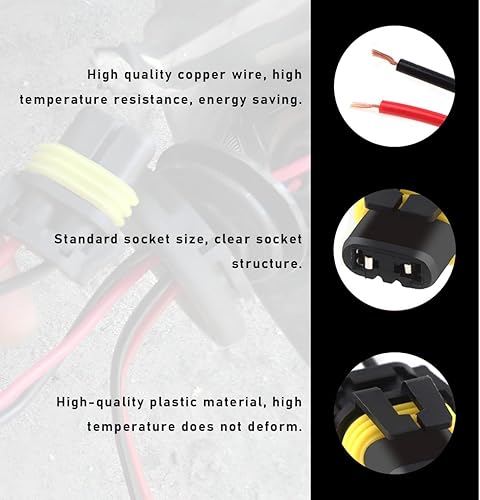 Miniatura 3 de 2 PCS Enchufes de Bombilla 9005 HB3 9006 HB4 9012, Conector de Faro Adaptador Hembra Arnés de Cableado Enchufe, Enchufe de Cable de Faros Delanteros