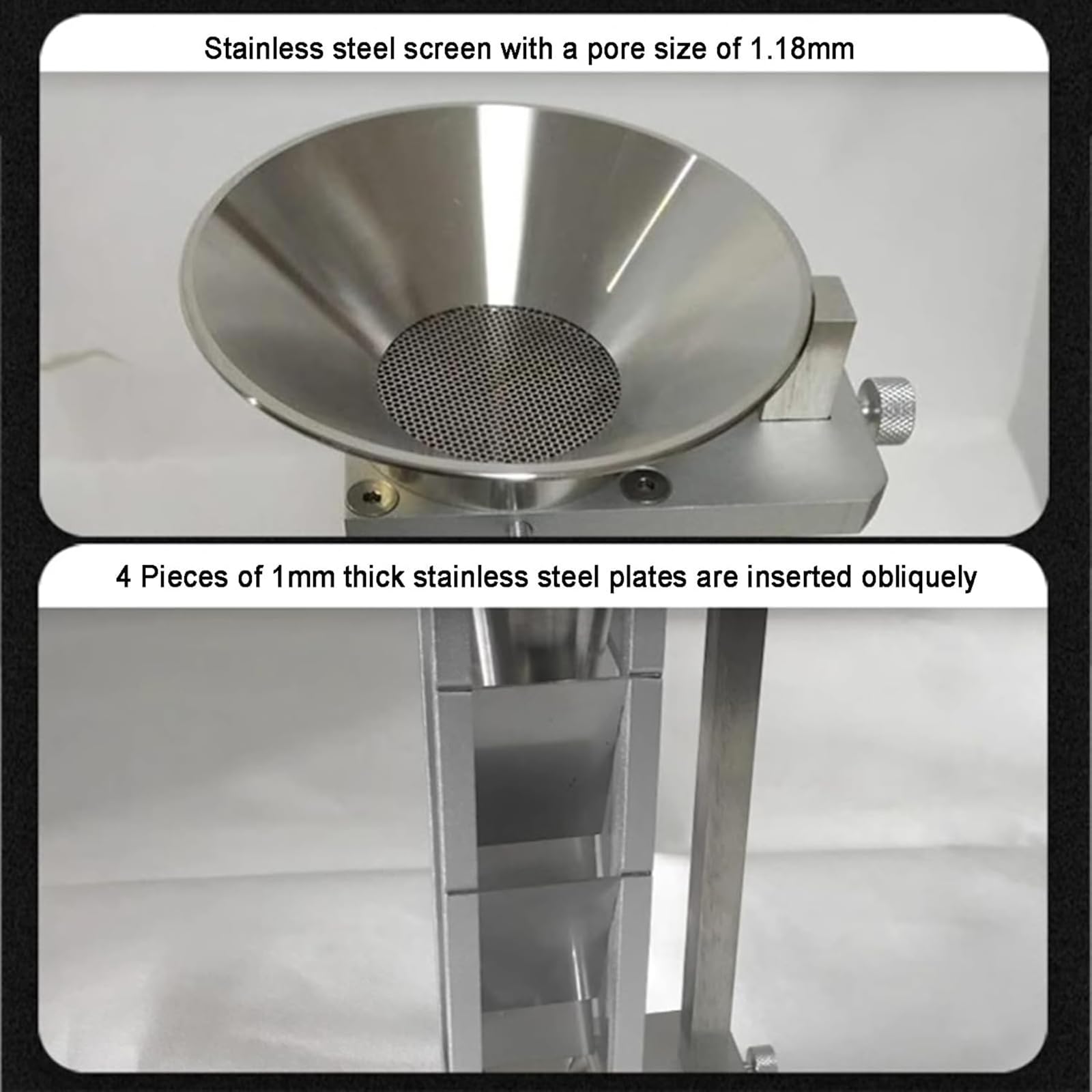 Miernik gęstości objętościowej 25 ml, miernik gęstości naturalnej układanej w stosy z sitem ze stali nierdzewnej o średnicy 1,18 mm do laboratorium, do różnych materiałów