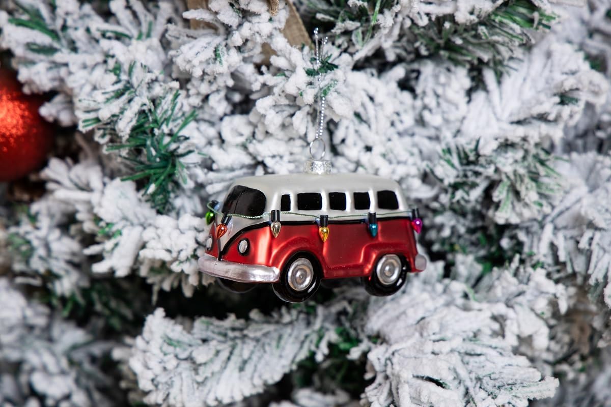 2 Pack Blown Glass Camper Van Ornament, Glass Camper Van Christmas Ornament for Christmas Tree - Image 4