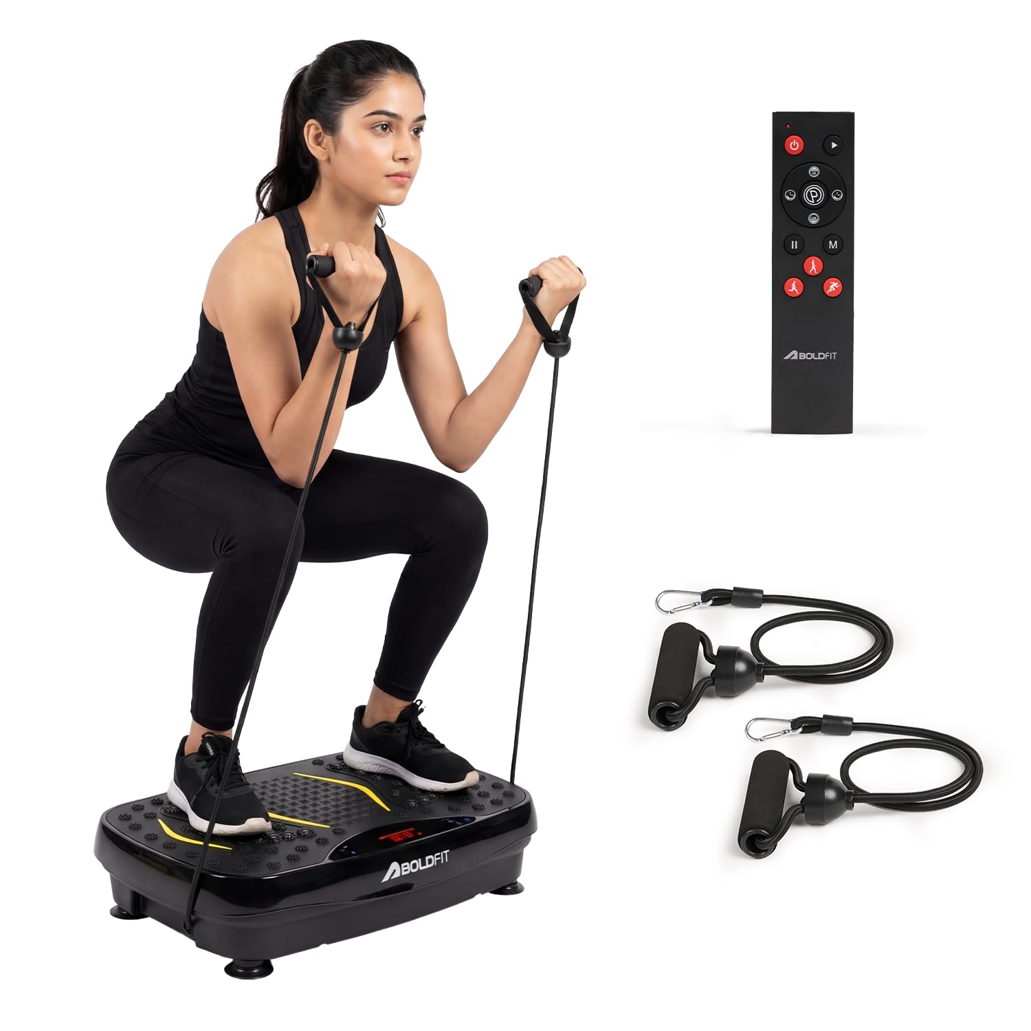 Boldfit PowerBase Vibration Plate Massager, Exercise Machine for Weight Loss & Toning with 0-200 Speed Levels, 5 Modes with Remote & Resistance Bands Ideal for Home Gym Cardio, Circulation & Recovery-image-36