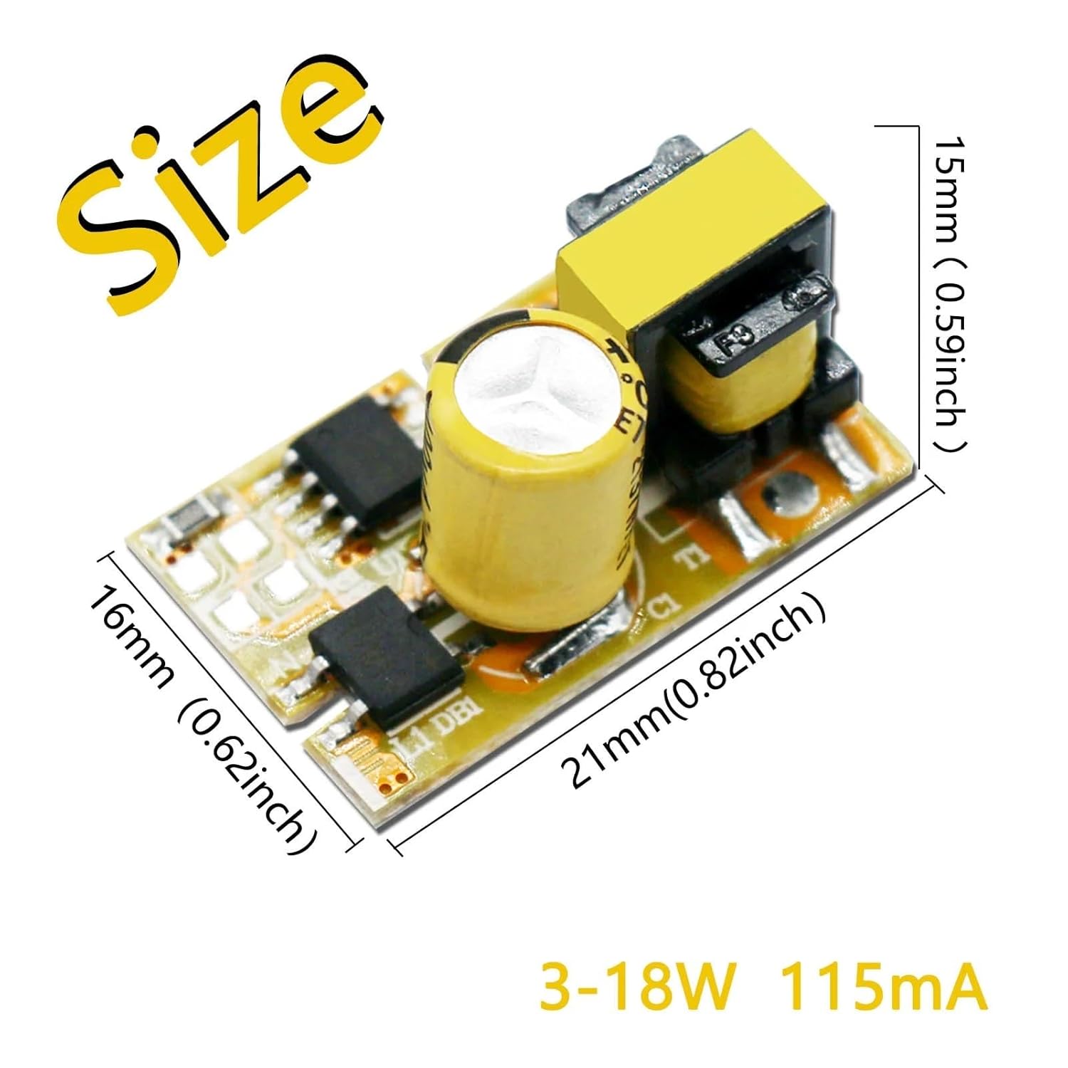 80pcs LED Driver 3-18W Power Supply Constant Current 115mA Automatic Voltage Control Lighting Transformers for LED Lights DIY