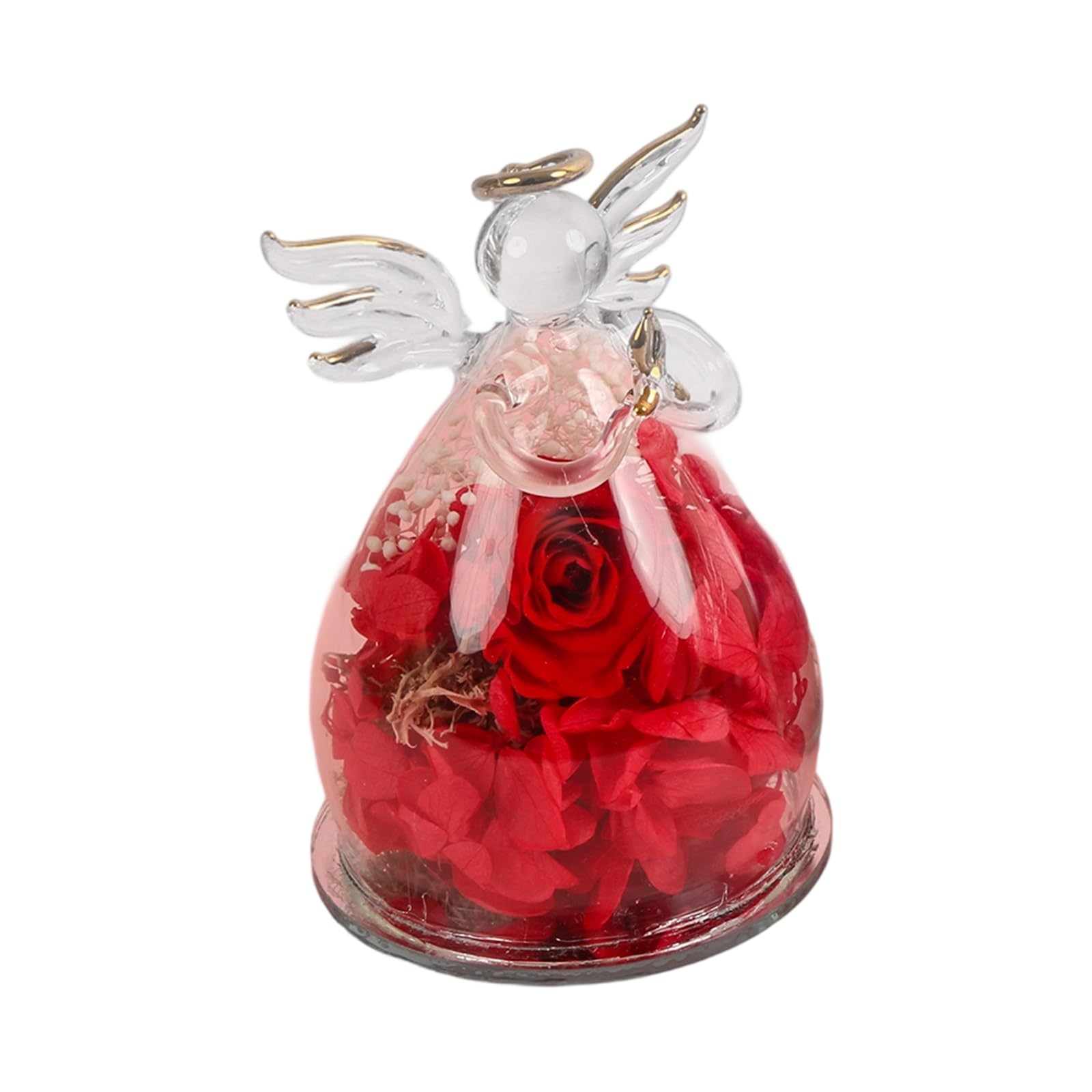 Msioytog Everlasting Roses Angelic Home Decoration Artistic Floral Arrangement for Wedding Birthday Party Preserved Flower Roses Angelic Home Decoration