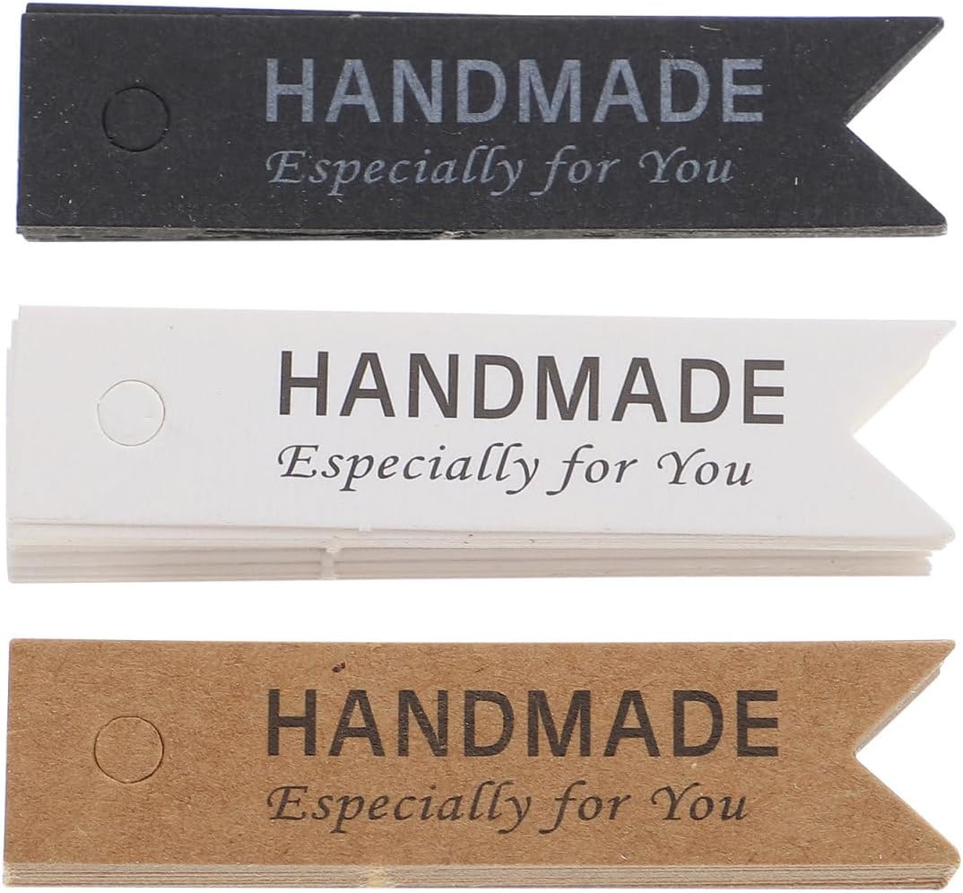 COHEALI 45pcs Kraft Paper Candle Labels Handmade DIY Decorative Hanging Tags for Aromatherapy Candle Decoration Durable Practical 1.96X0.47In