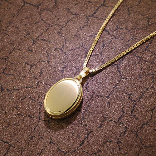 trendor Medaillon mit Damen-Kette Gold auf Silber 925 zauberhaftes Silber-Medaillon für Damen, zeitloser Silberschmuck für Frauen, tolle Geschenkidee 75727