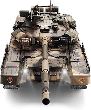 Russian T-90 Main Battle Tank That Shoot, 1/16 2.4G RC Military Vehicle Model Set with Infrared Battle and Sound and Light Effects (Pro Version)