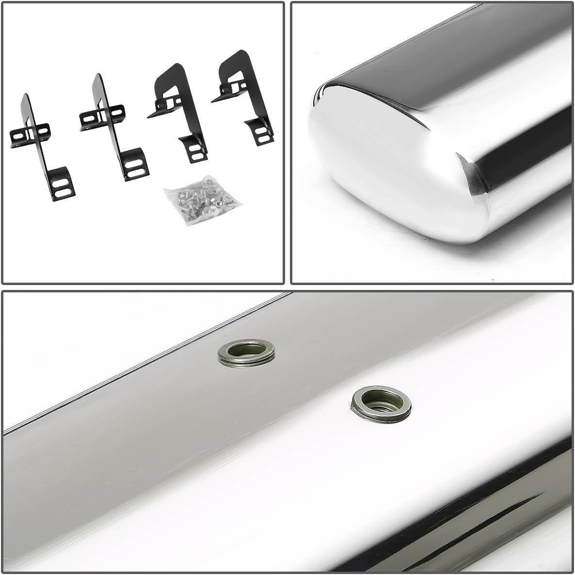 4 Inches Oval Tubing Side Step Nerf Bar Running Board Compatible with Ford F150 Super Cab 04-14, Stainless Steel, Polished Chrome