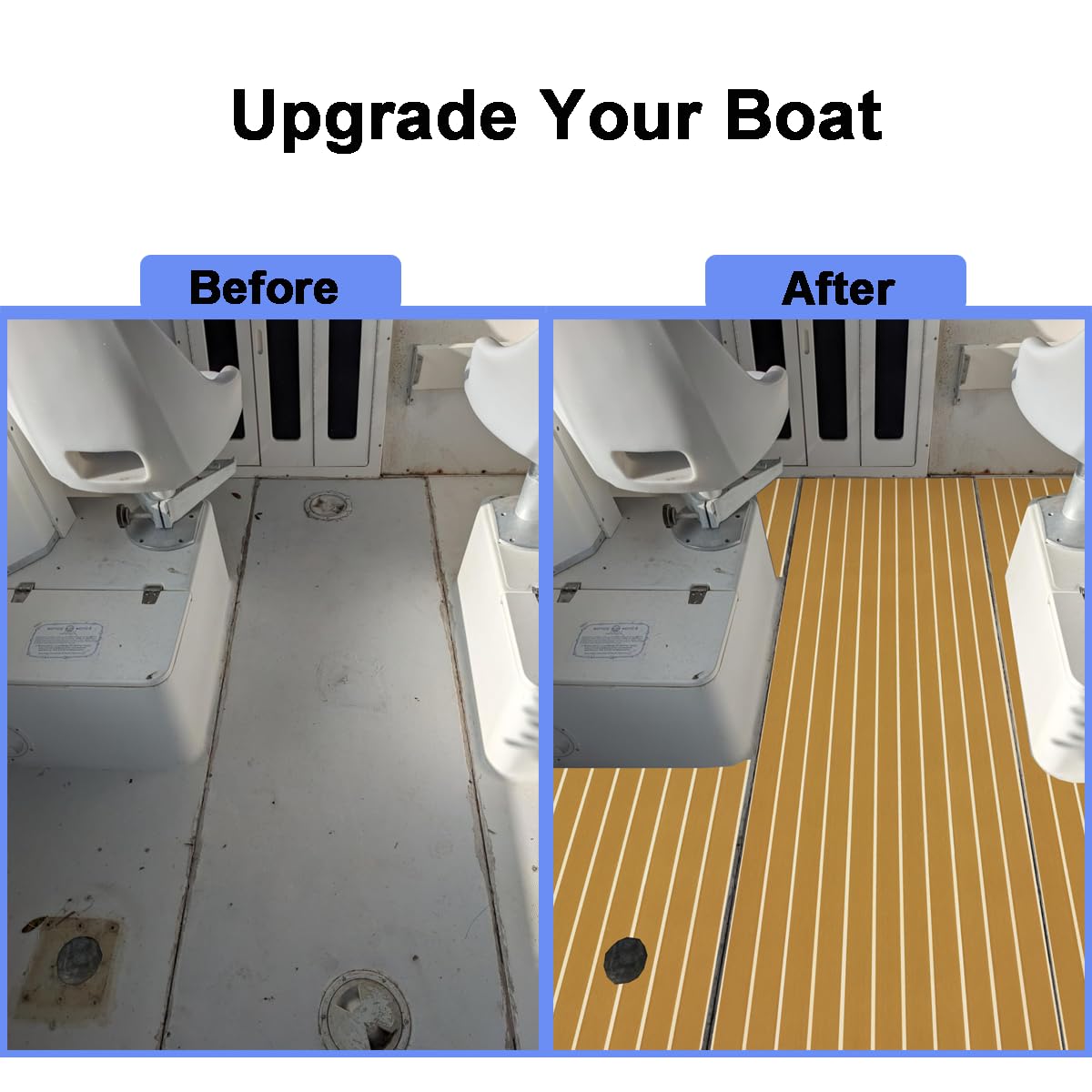 90 × 240cm Tapis Pont Bateau Synthétique de Decking Mousse EVA Autocollant Antidérapant pour Bateau Gonflable Convient pour VR, escaliers de Jardin, Entretien et décoration de terrasse