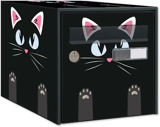 Stickers Boîte aux Lettres Chat - Décoration Vinyle Résistante aux Intempéries