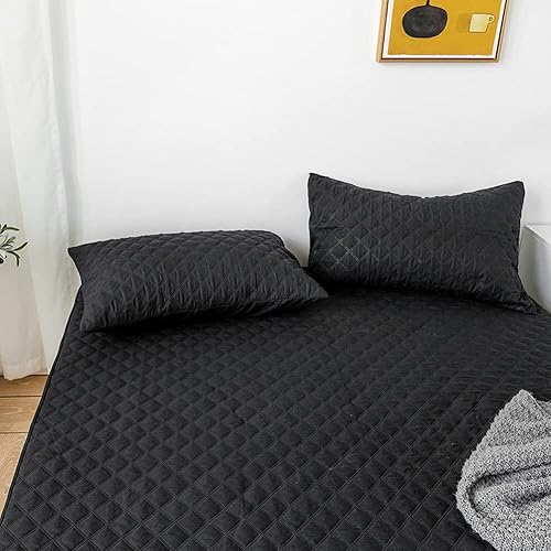 Miniatura 5 de vctops Sábana bajera acolchada impermeable, protector de colchón ultra suave y elástico ajustable con bolsillo profundo (amarillo, King)