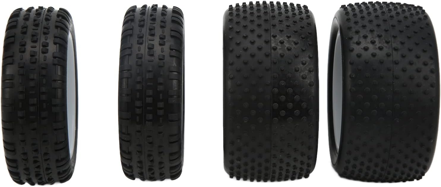 RC Tires Replacement, Remote Control Car Modified Rubber Wheel Sets Front Rear Wheels for 104001 1/10 RC Car
