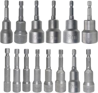 Hexagon handle Magnetic Nut Driver Power Screw Drill Bits Socket Wrench Tools Set 6mm-19mm 14pcs