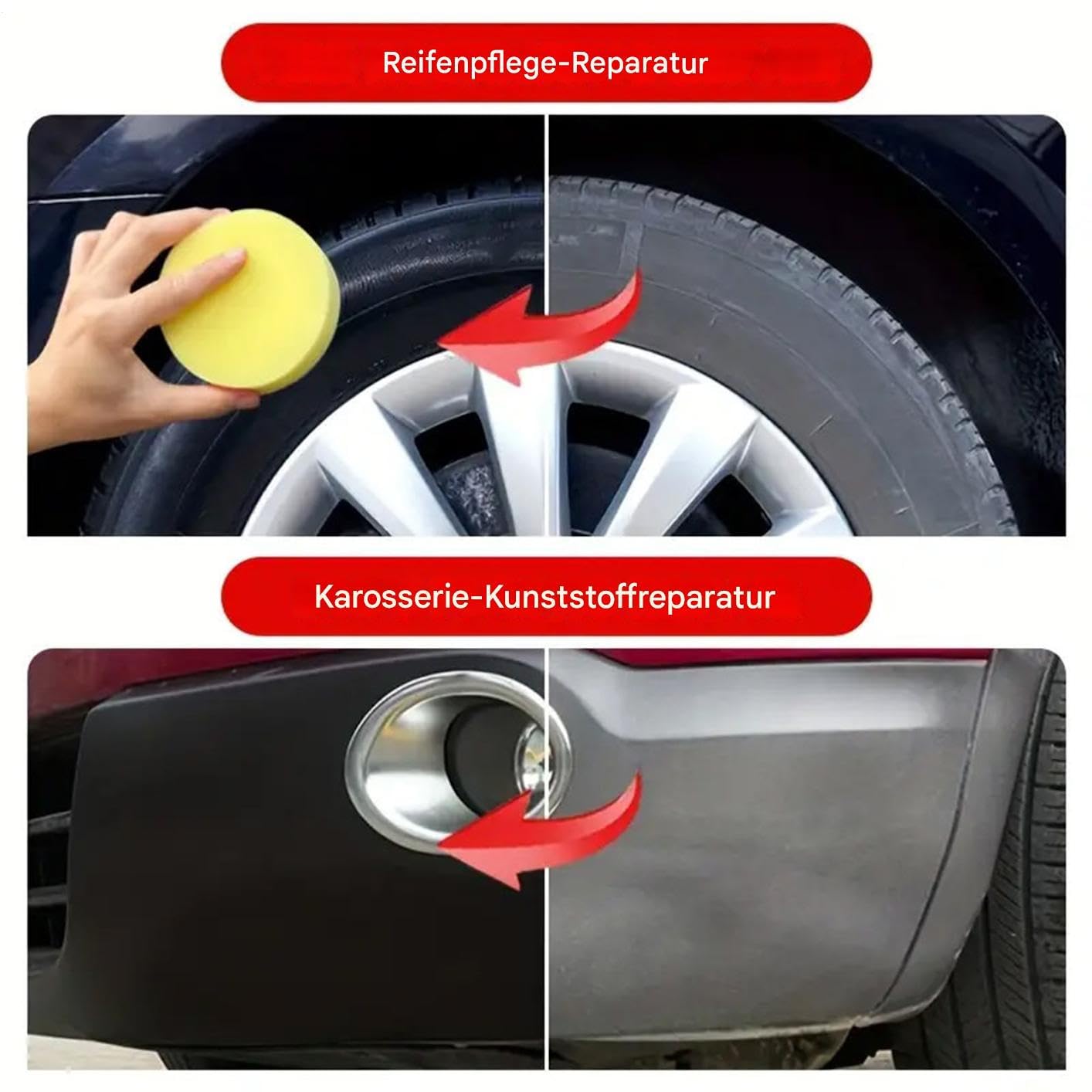 Generisch Leather Repair Cream, Professional Restorer Conditioner, Car Interior with Sponge, Multisurface Protection Shine, Vehicle Dashboard Care for Tire Seat and Restoration Maintenance