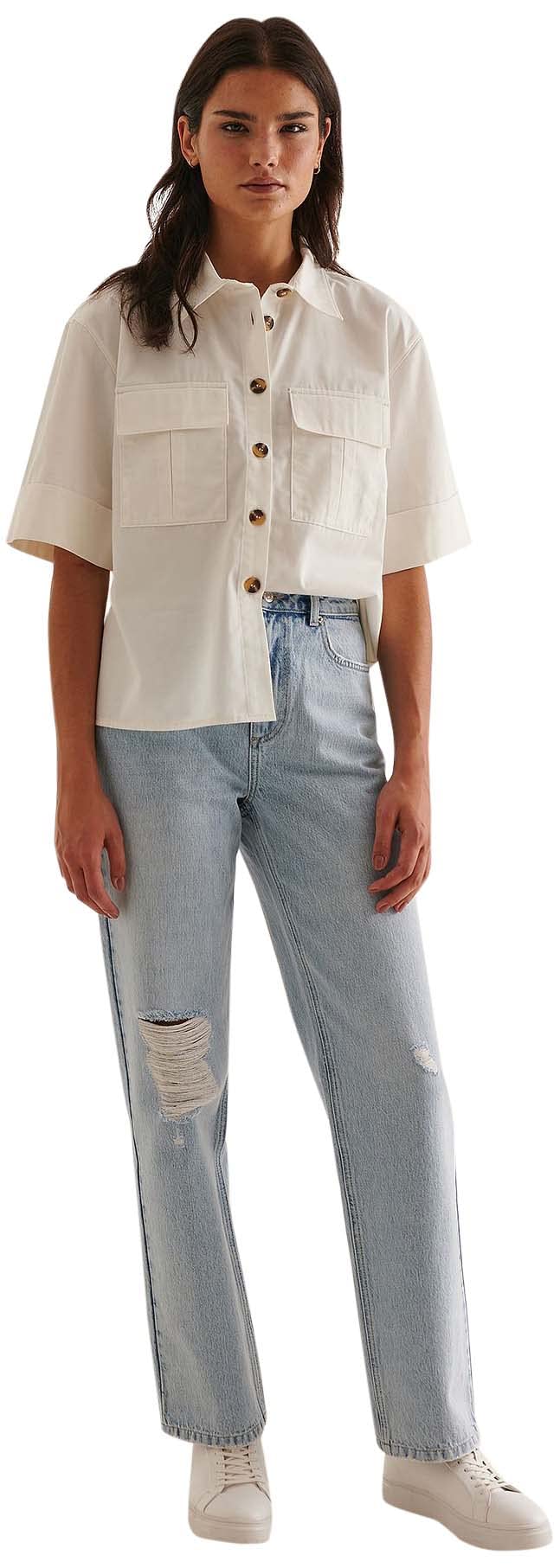 NA-KD Wide Leg Highwaist Denim, Light Blue, EU 42