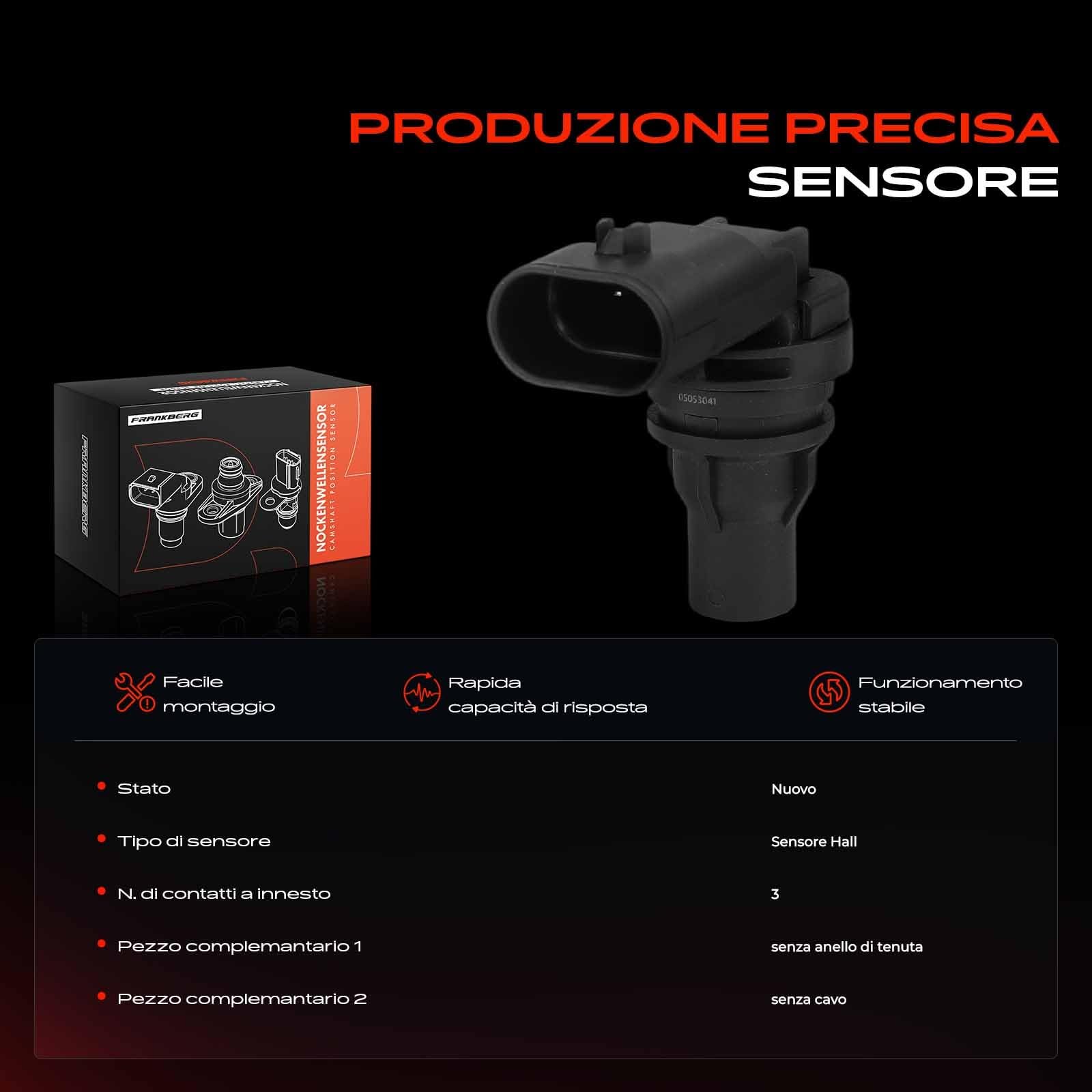 Frankberg Posizione dell'albero Motore Sensore dell'albero Motore 3-Poli Compatibile con Insignia A Sports Tourer G09 Astra J CaR.A.Van P10 147 937 159 939 Signum Z03 Replace# 5S13799