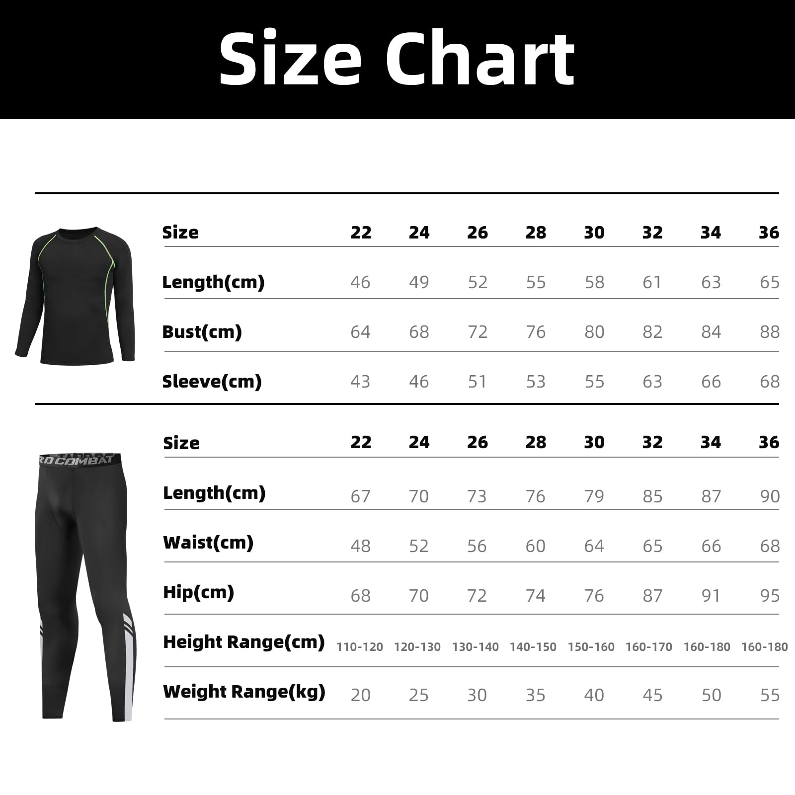 Set Intimo Termico Bambino - Asciugatura Rapida Maglia Termica Bambino & Leggings Termici, Calzamaglia Termica Bambino Traspiranti e Accoglienti per Lo Sci, Il Calcio, ECC